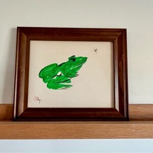 Victor Ing A.W.S. Original Watercolor Abstract Scenic Ships Painting Signed